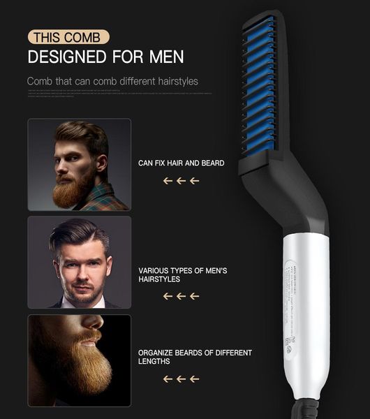 

men hair straightener roll straight beard comb women metal edc hairs curler durable and practical trial order ing
