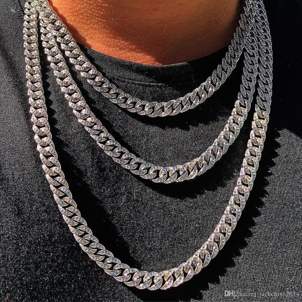 

hip hop самая продаваемая винтажная мода ювелирные изделия из нержавеющей стали высокого качества льда из майами кубинских цепей полного cz, Silver
