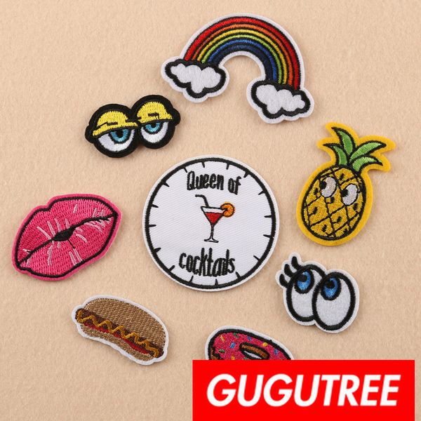 

gugutree iron on embroidery foods patches badge patch applique patch for coat,t-shirt,hat,bags,sweater,backpack sp-361, Black