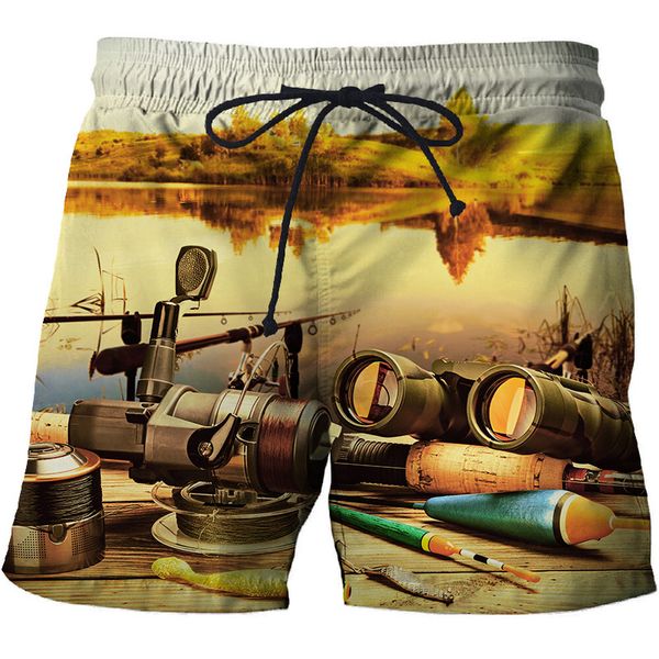 

2020 men's 3d casual shorts quick-drying sports pants marine fish print series shorts sweat-proof cool summer new, White;black
