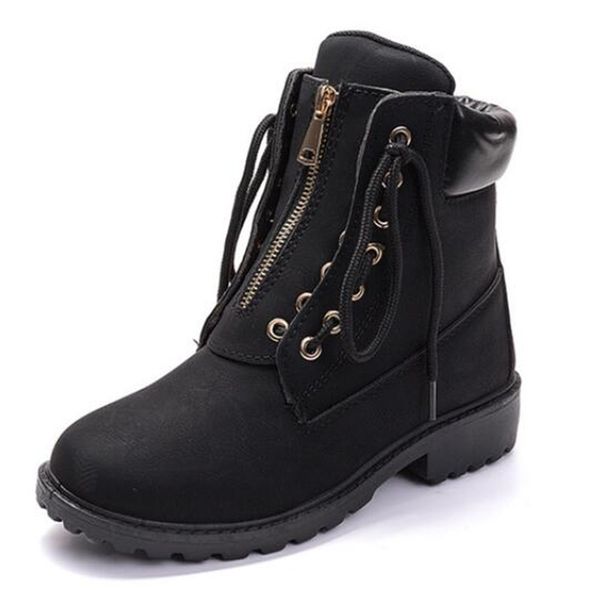 

new autumn winter riding boots women's belt casual flat tooling women's boots non-slip fashion comfortable casual shoes, Black