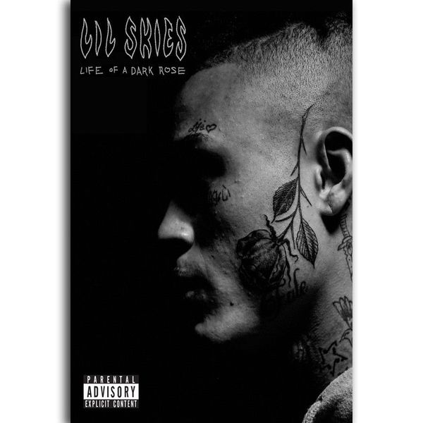 

n-2588 cover life of a dark rose lil skies rap singer poster l-w canvas art print decoration 14x21 20x30 24x36