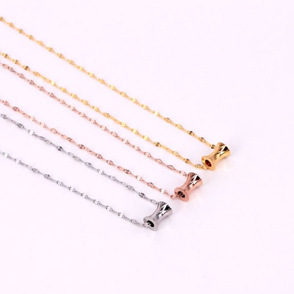 

fashion temperament stainless steel small small waist necklace pendant tapered lip chain clavicle chain female jewelry wholesale, Silver