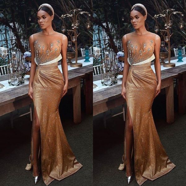 

sexy gold хрустальные бисером русалка пром платья 2020 роскошные платья формальные партии sparkly блестками вечернее платье vintage high sid, Black
