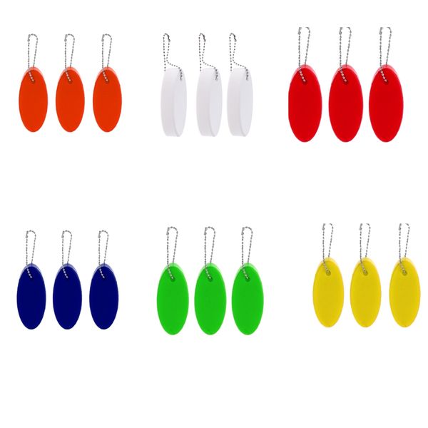 

3 pieces water sports yachting boating multicolor fishing swim beach surfing floating oval keychain keyring key float buoy