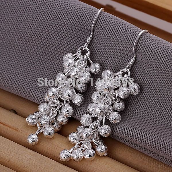 

wholesale 925 silver earrings for woman ladies 925 fashion jewelry polished purple bean earrings, Golden;silver
