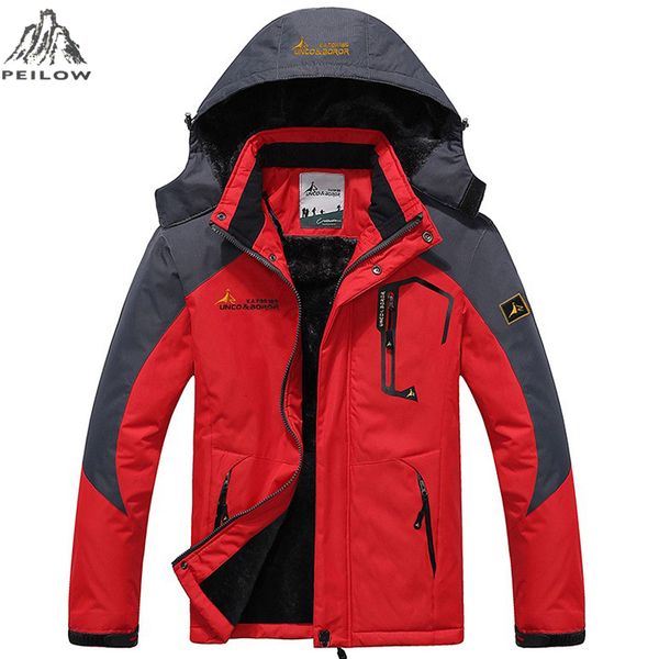 

peilow new autumn winter jacket men and women fashion thick warm removable hooded windproof parka men coat size 5xl,6xl 13color, Black;brown