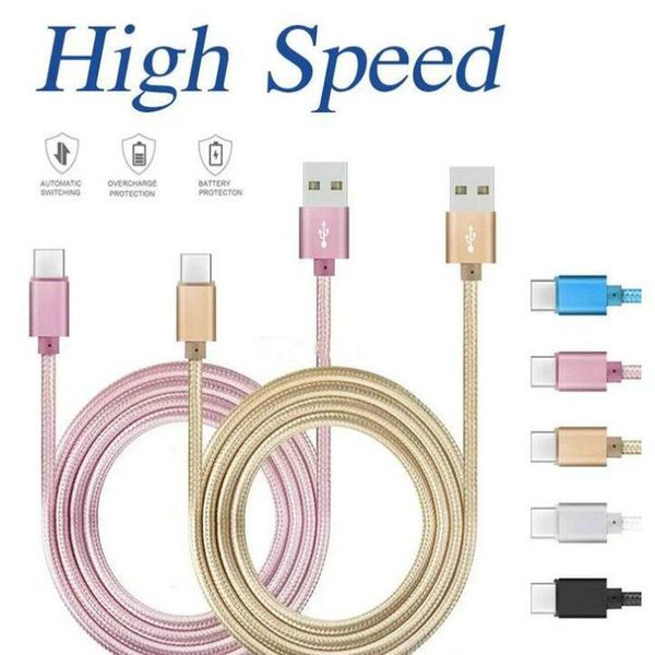 

high speed 3ft 6ft 10ft metal housing braided micro usb cable durable tinning charging usb type c cable for s7 s8 s9 s10 note 8 note 9 cable
