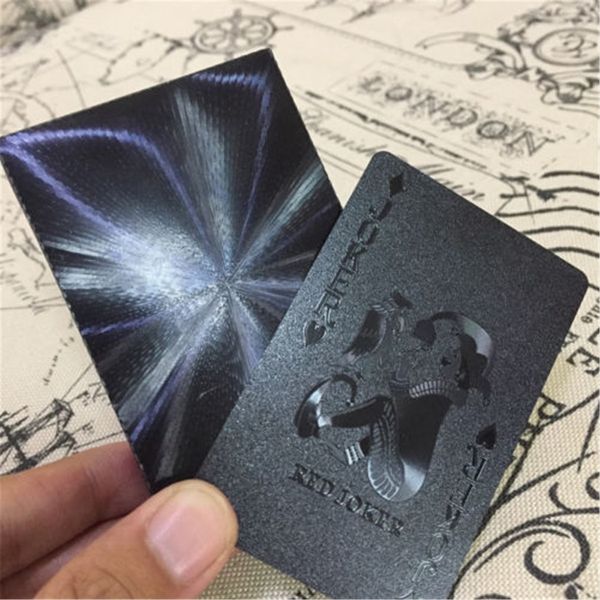 

водонепроницаемый черный пластик poker54pcs игральные карты настольная игра подарок магия стильный