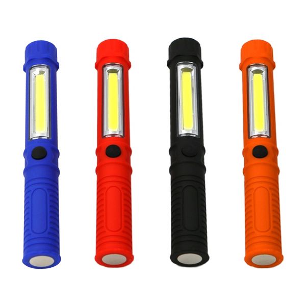 

flashlights torches ivyshion outdoor waterproof plastic cob portable pen holder magnet work light maintenance led 3w dry battery