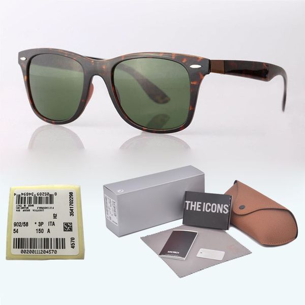 

Brand designer sunglasses men women plank frame Metal hinge mirror uv400 glass lens Retro glasses Oculos De Sol with cases and box