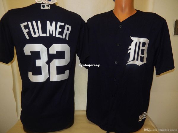 

custom majestic detroit #32 michael fulmer baseball cool base jersey blue new mens stitched jerseys big and tall size xs-6xl for sale, Black;blue
