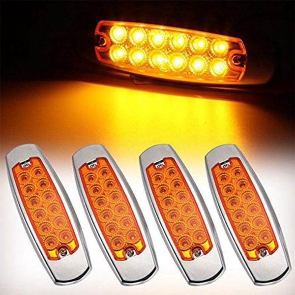 

general amber 12 led sealed side marker clearance light fish shape for truck trailer car 12v spare parts accessories