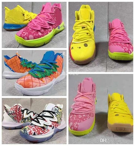 

with box kyrie mens tv pe basketball shoes 5 for 20th anniversary irving 5s pineapple house graffiti x squidward sponge sports sneakers