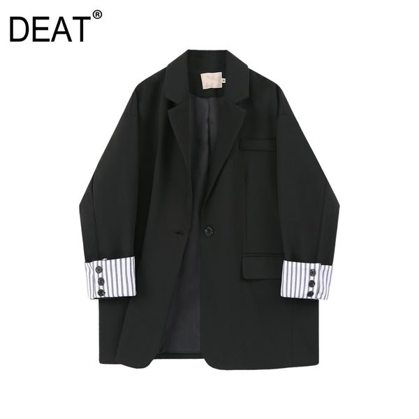 

диаграмма] женщины полосатые негабаритные темперамент blazer new rapel с длинным рукавом свободные подходящие куртки мода прилив весна осен, White;black