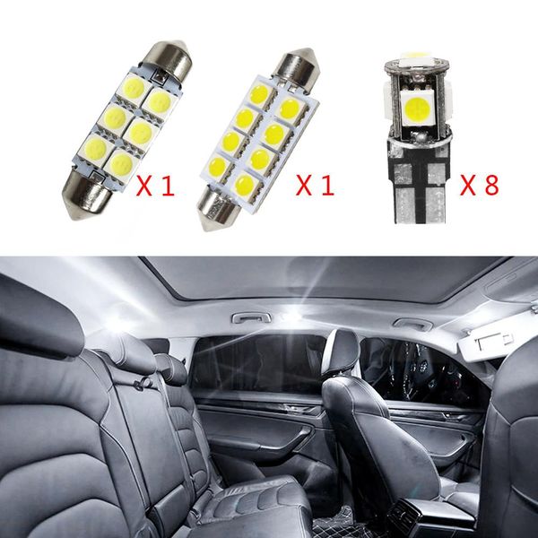 

10pcs no error canbus car led light bulbs interior package kit for 2011-2015 volvo s60 sedan map dome trunk glove box lamp white