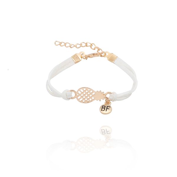 

friend bracelet bff charm female bracelet golden hollow pineapple shaped men and women good friends friendship jewelry gift, Golden;silver