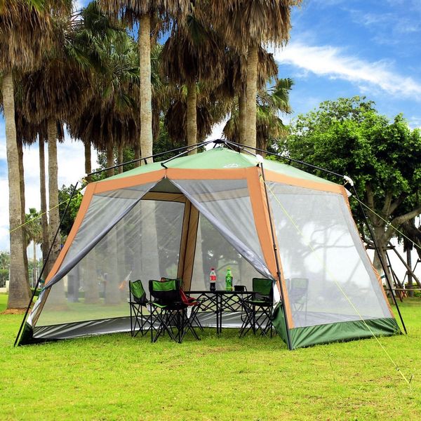 

tents and shelters outdoor automatic camping tent 5-8 people pergola thickened rainproof sunshade fishing barbecue canopy mosquito net sun s