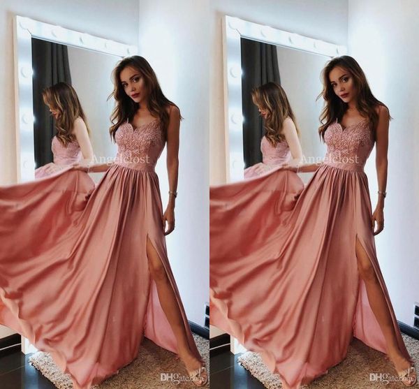 

длина простой дешевые линия пром платья длинные упругие атласная pleats пола кружева аппликация вечернее платье вечерние платья vestidos de, Black