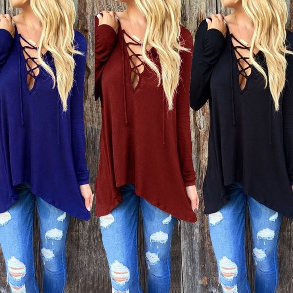 

summer 2020 women's coat v-neck cross hooded women summer 2020 women's coat t-shirt v-neck cross hooded t-shirt women, White