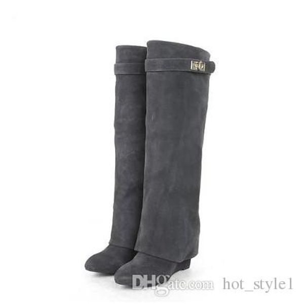 

european genuine leather beauty leather boots leather wedge heel pointed high-heeled high boots large size straight women's knight boot, Black