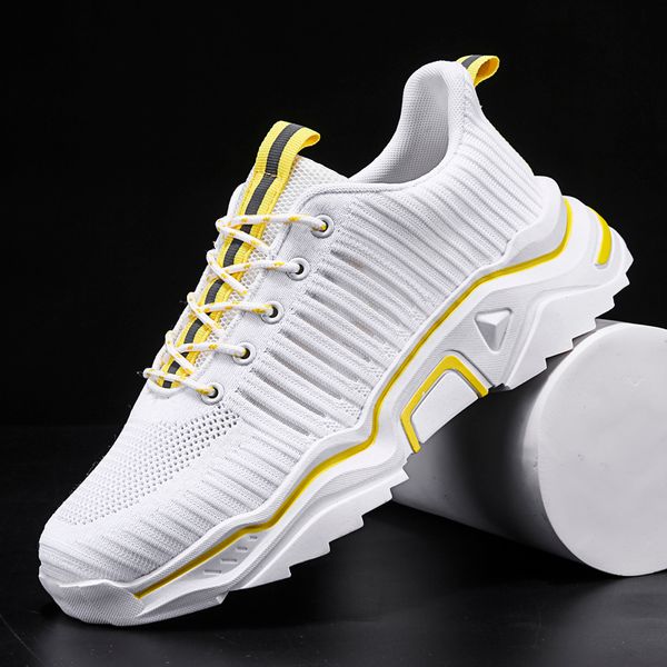 

men breathable mesh sneakers weaving summer casual shoes non-slip wear-resistant sport zapatillas height increasing footwear