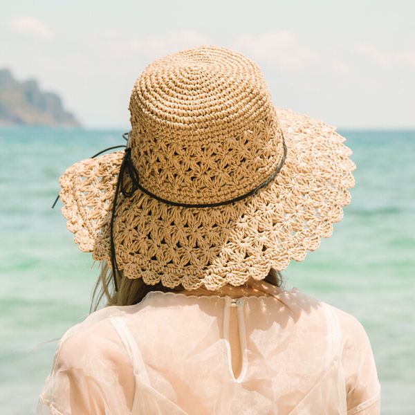 

handmade straw hats for women girl foldable uv sun protection sun hats solid casual beach summer hat cap women chapeau femme ete, Blue;gray