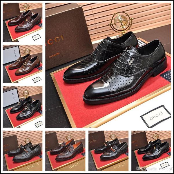 

20ss men dress shoe plus size 38~45 luxury italian style fashion men formal shoes brand mens business leather shoes men bonsin, Black