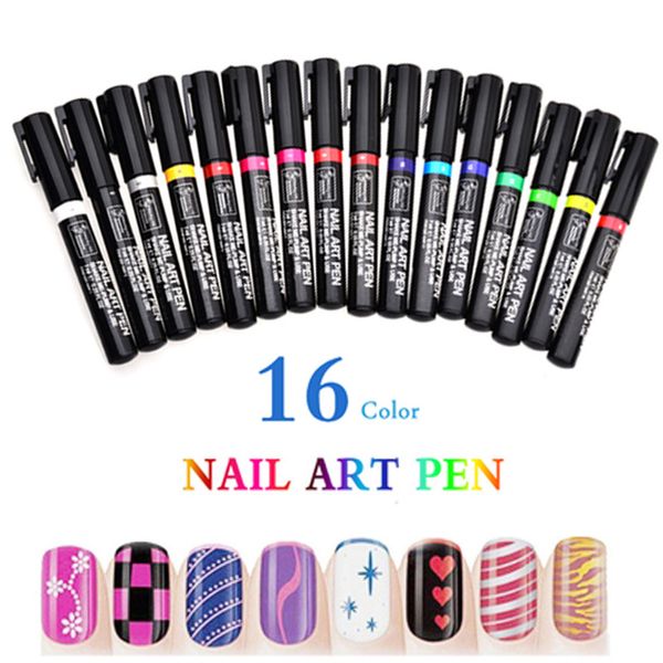 

2017 16 colors uv gel polish tips manicure painting drawing nail art pen painting drawing design nail art beauty tool