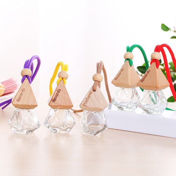 

car perfume bottle pendant 8ml car aromatherapy empty bottle pendant air freshener for essential oils diffuser glass bottle pendant a04