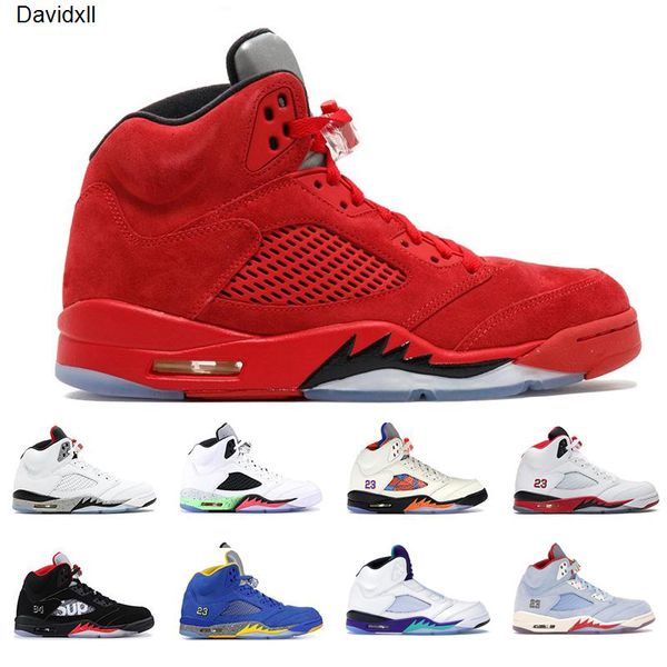 

5 men basketball shoes jumpman red suede desert camo ice blue michigan metallic white international flight mens basket ball sneaker