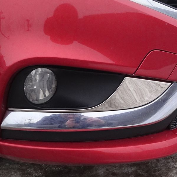 

2pcs stainless steel front fog light lamp decoration molding cover trims for lada vesta sedan universal sw