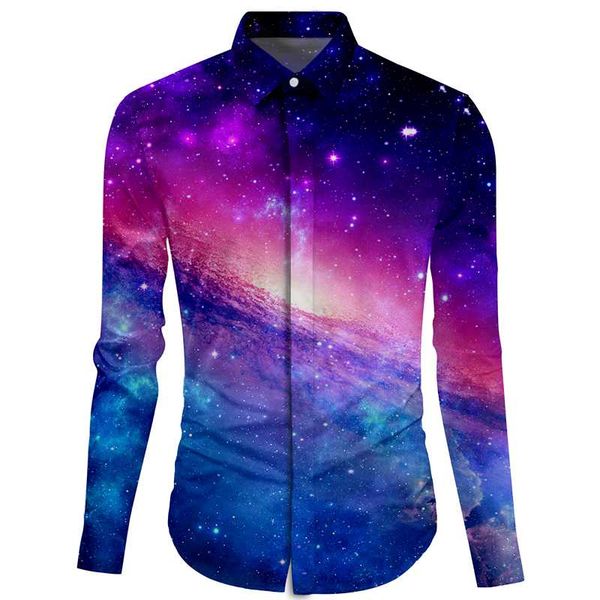 

cloudstyle galaxy shirt autumn winter blouse fashion camisa masculina casual clothes men's party dress plus size, White;black