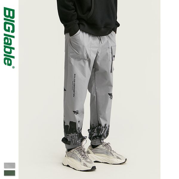 

big lable fashion digital print sweatpants men 2019 fw streetwear drawstring joggers harajuku pockets loose men trousers 93444w