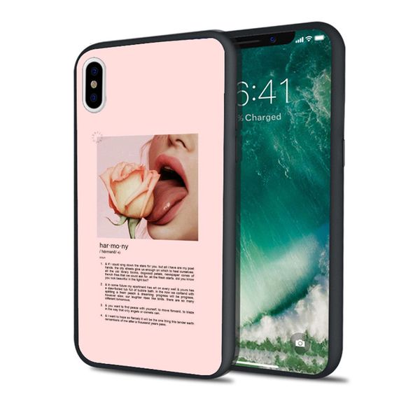 

fundas luxury pink rose aesthetic case for iphone 11 pro xs max xr 8 7 6s plus 5s se 5 case soft silicone cover.