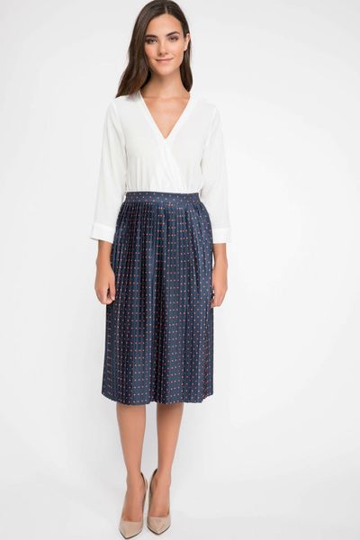 

defacto woman knitted skirt blue black polka dot pleated skirts women fashion long skirts new arrivals-j9582az18au