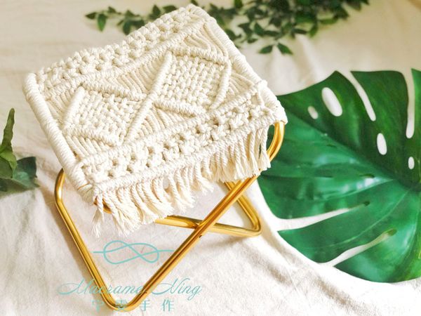 

macrame rope woven chair foldable portable seat cushion