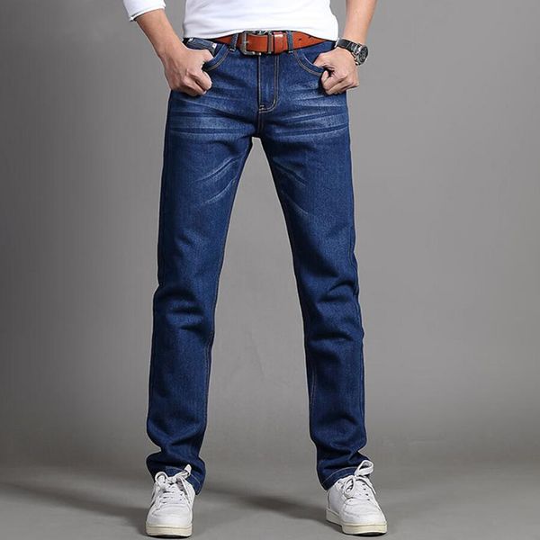 

spring and autumn casual slim straight pants large size young men's jeans ing, Blue