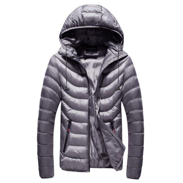 

2018 man winter camping hike coat warm light cotton down parka with headphone solid color ocio jacket chaqueta de los hombres, Blue;black