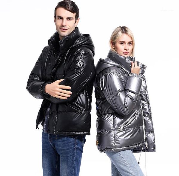 

surface parkas jackets fashion casual hooded thickened warm down hat detachable womens mens coats winter designer glossy, Black