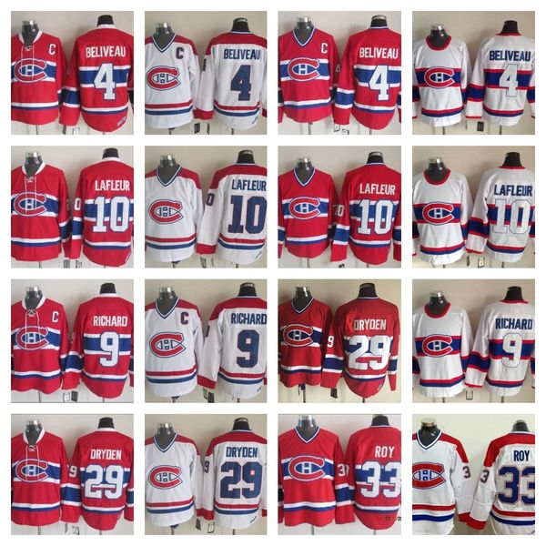 

Vintage montreal canadien 4 jean beliveau 9 maurice richard 10 guy lafleur 29 ken dryden 33 patrick roy red ice hockey jer ey