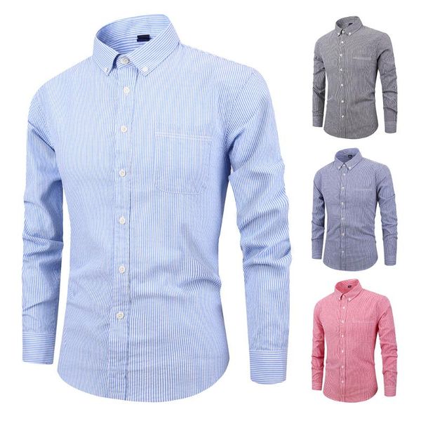 

мужская мода нью-мужская рубашка хлопок anti-wrinkle нашивки корейский с длинным рукавом s66, White;black