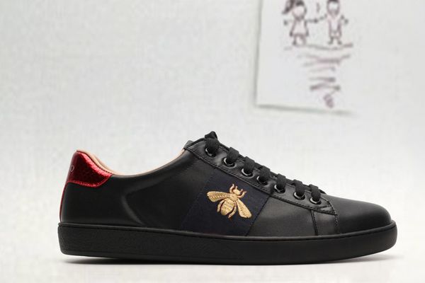 

luxury leather designer comfortable casual shoes white stitching stripe classic low men's and women couples casual shoes black