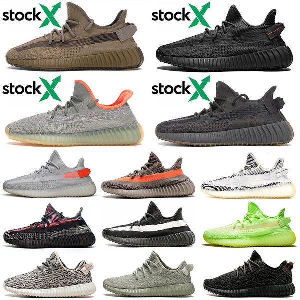 

new 2020 kanye west earth static cinder black glow womens mens running shoes desert sage zebra beluga tail light designer sneakers size 13