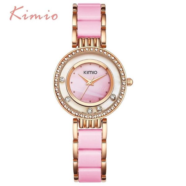 

kimio rolling diamond watch women dress rose gold fashion women's watch women watches bracelet ladies quartz, Slivery;brown
