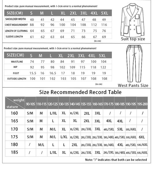 

large three piece suit for men, White;black