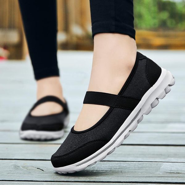 

summer mesh sport shoes woman light weight sneakers for running slip-on scarpe donna black sports shoes training athletic a377