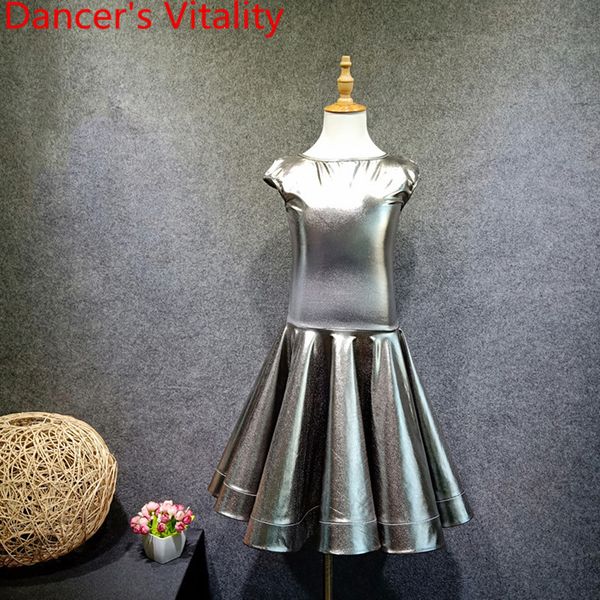 

children latin dance wear big hemlines kids girls practice clothes rumba samba tango cha cha salsa foxtrot quickstep stage wear, Black;red