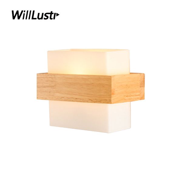 

modern glass wall lamp creative wood sconce l cafe aisle porch balcony study living room bedside nordic wooden lighting