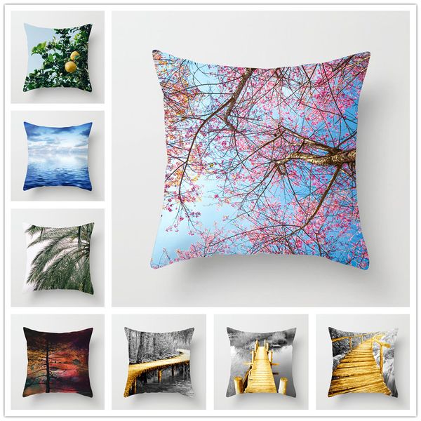 

45x45 pillow case square pillow cover cushion case toss hidden zipper closure pillows pattern for bedroom living room 048-21
